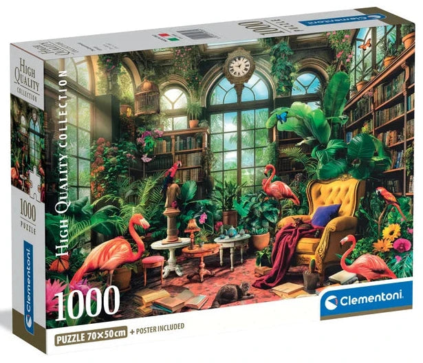 CLEMENTONI HIGH QUALITY COLLECTION THE GREENHOUSE LIBRARY 1000 PIEZAS + POSTER