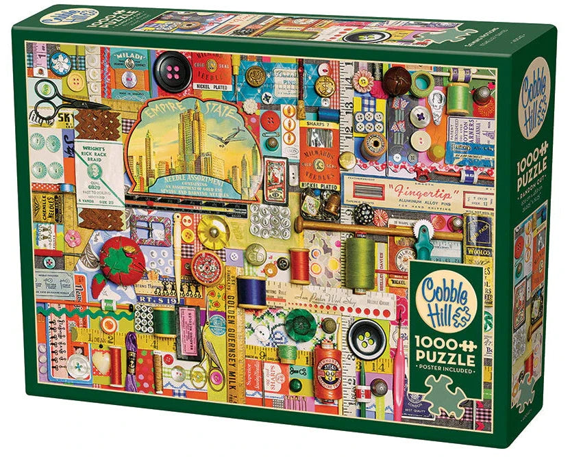COBBLE HILL RANDOM CUT SEWING NOTIONS 1000 PIEZAS + POSTER