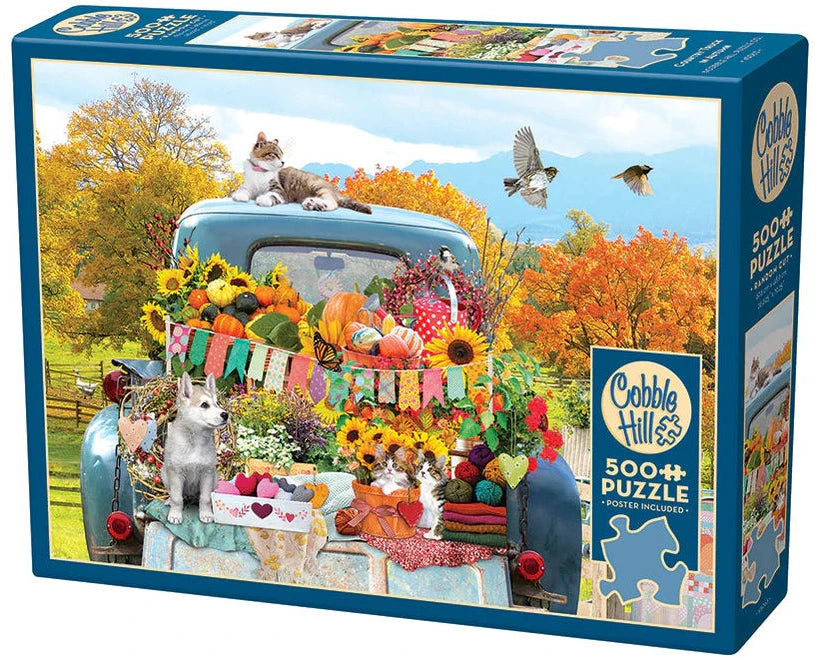 COBBLE HILL RANDOM CUT COUNTRY TRUCK AUTUMN 500 PIEZAS + POSTER