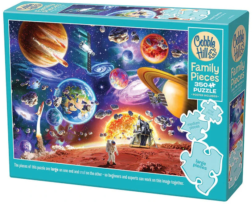 COBBLE HILL FAMILY PIECES RANDOM CUT SPACE TRAVELS 350 PIEZAS + POSTER